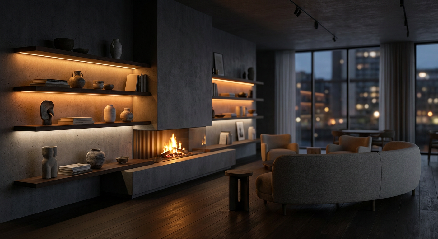 Restaurant med stemningsfull LED-belysning